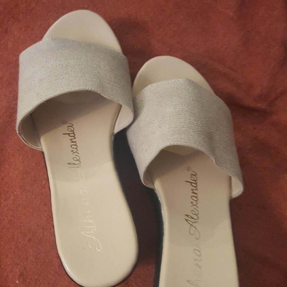 Camel Elastic Slip On Wedge Sandal - image 1